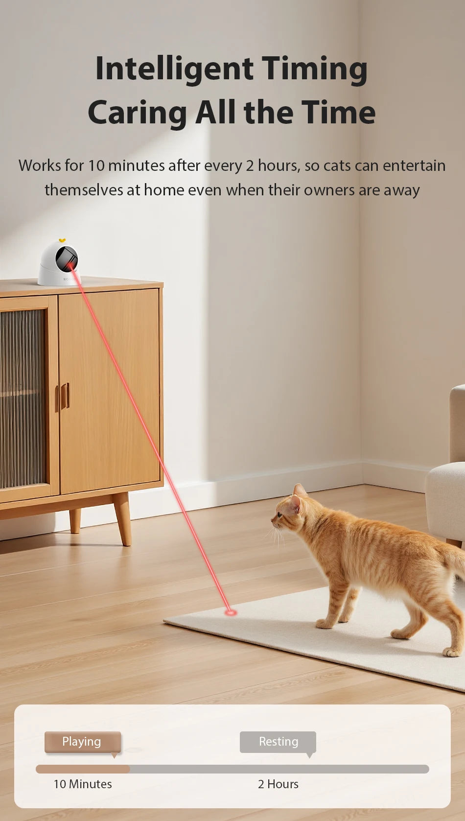 Automatic 360° Cat Laser Toy — Interactive Electric Teaser for Indoor Cats
