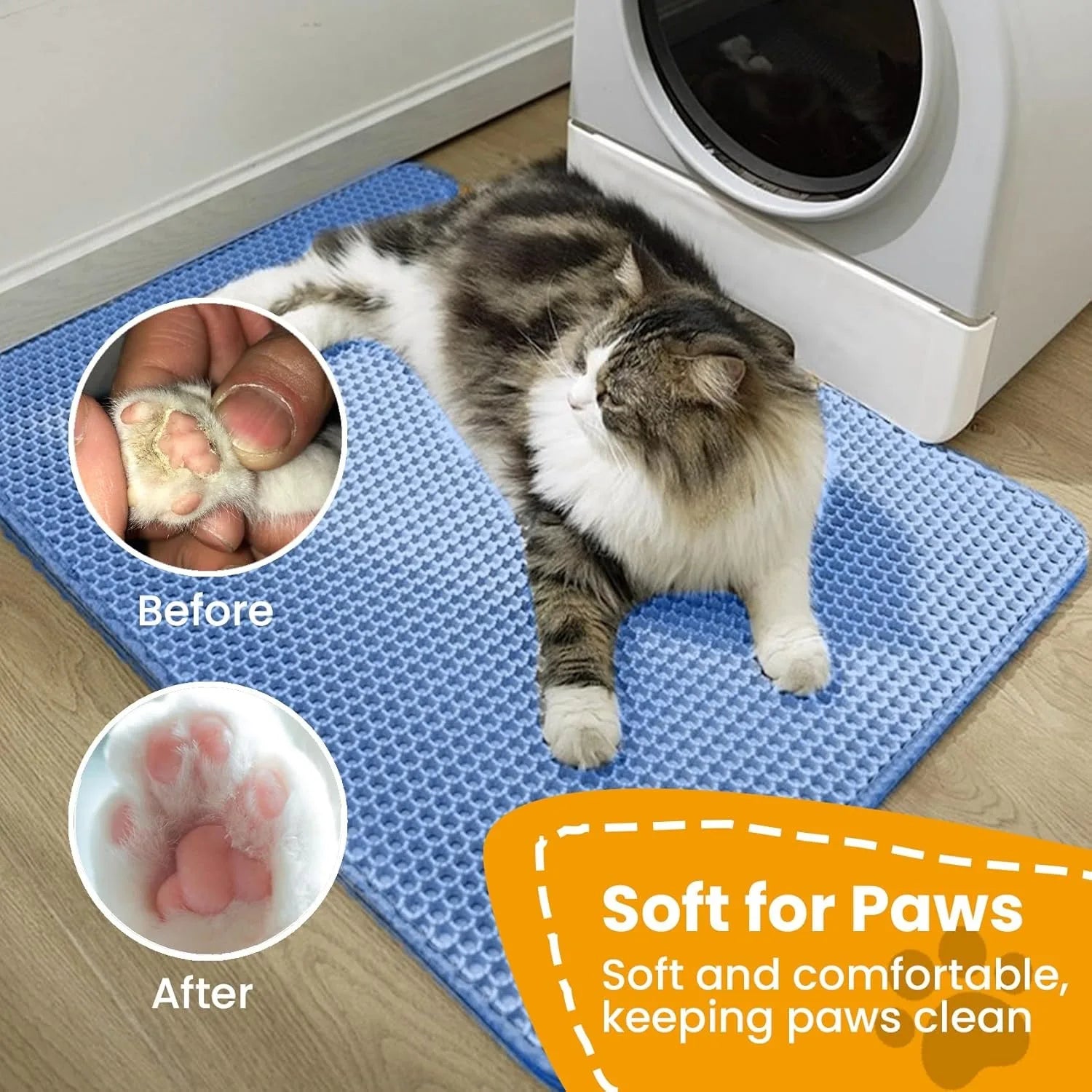 Double-Layer Cat Litter Mat — Waterproof, Washable & Non-Slip