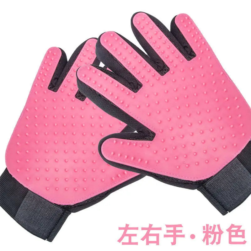Pet Grooming Gloves — Silicone Deshedding & Massage Gloves for Dogs & Cats (2-Pack)