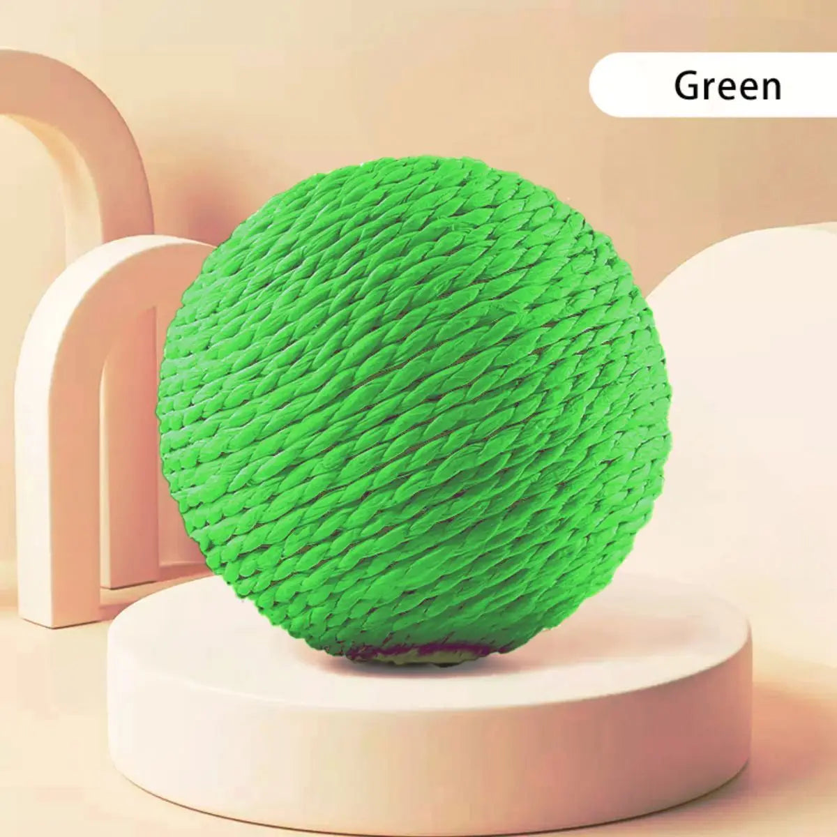 Sisal Cat Scratching Ball Toy with Bell — 10cm