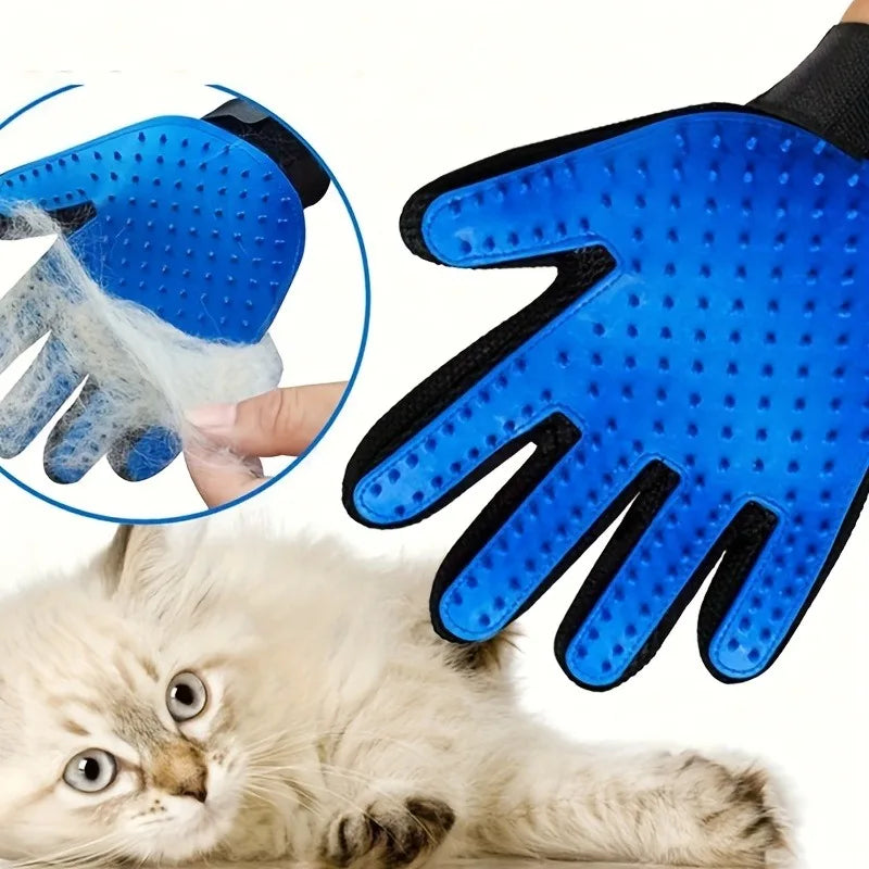 Pet Grooming Gloves — Silicone Deshedding & Massage Gloves for Dogs & Cats (2-Pack)
