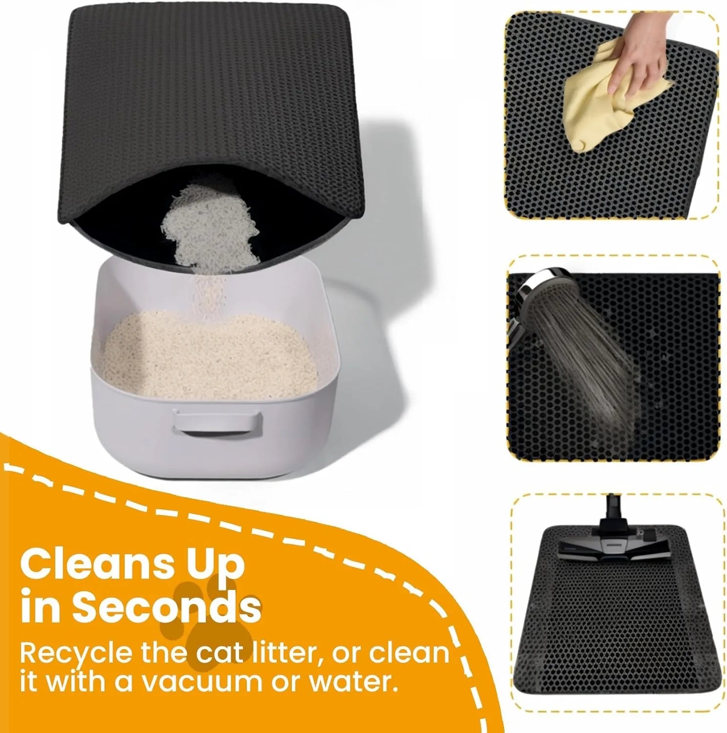 Double-Layer Cat Litter Mat — Waterproof, Washable & Non-Slip