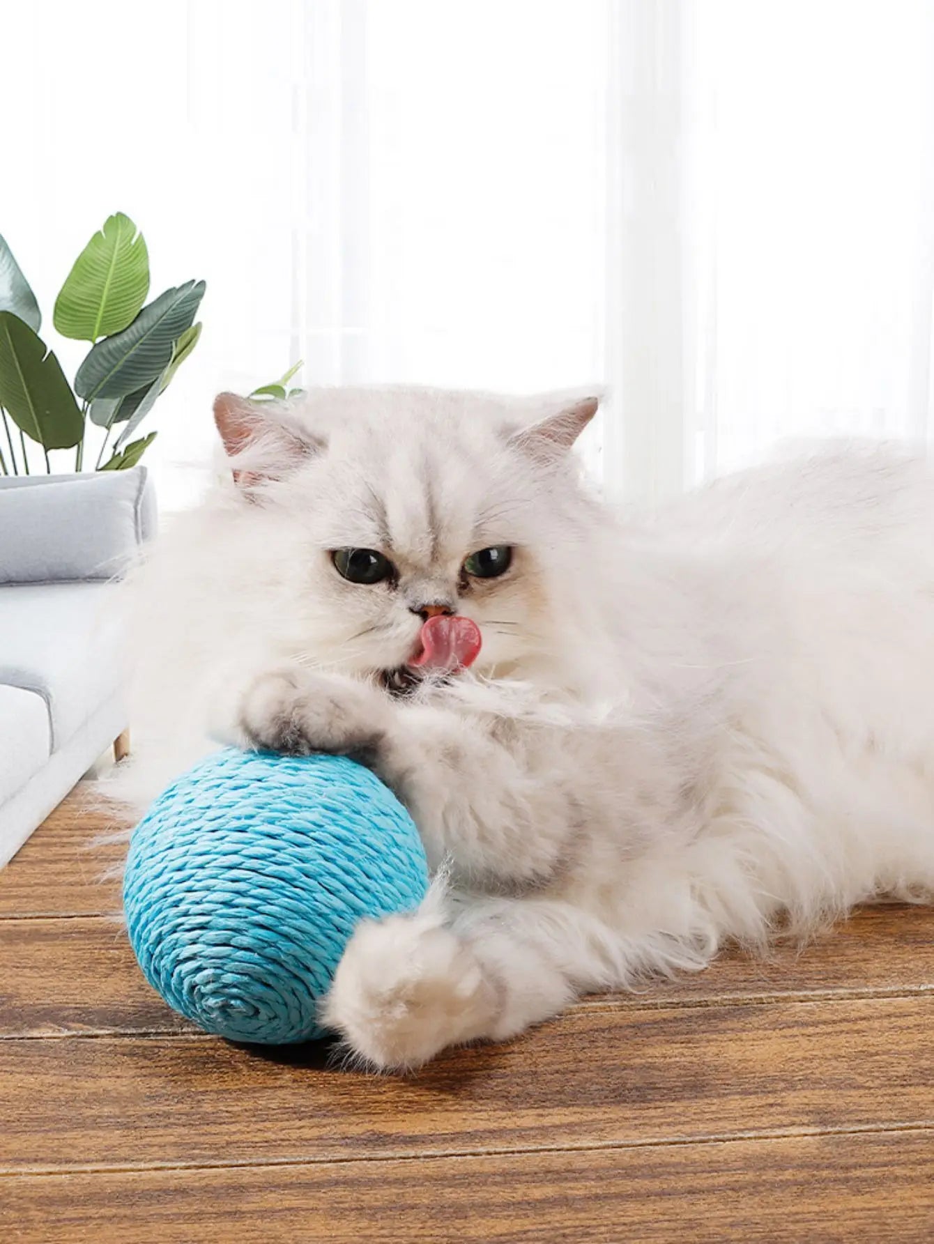 Sisal Cat Scratching Ball Toy with Bell — 10cm