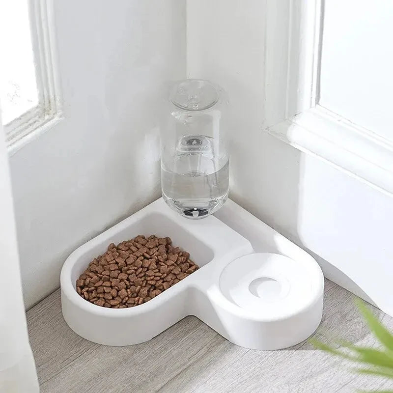 2-in-1 Pet Food & Water Bowl — Dual Compartment for Cats & Dogs