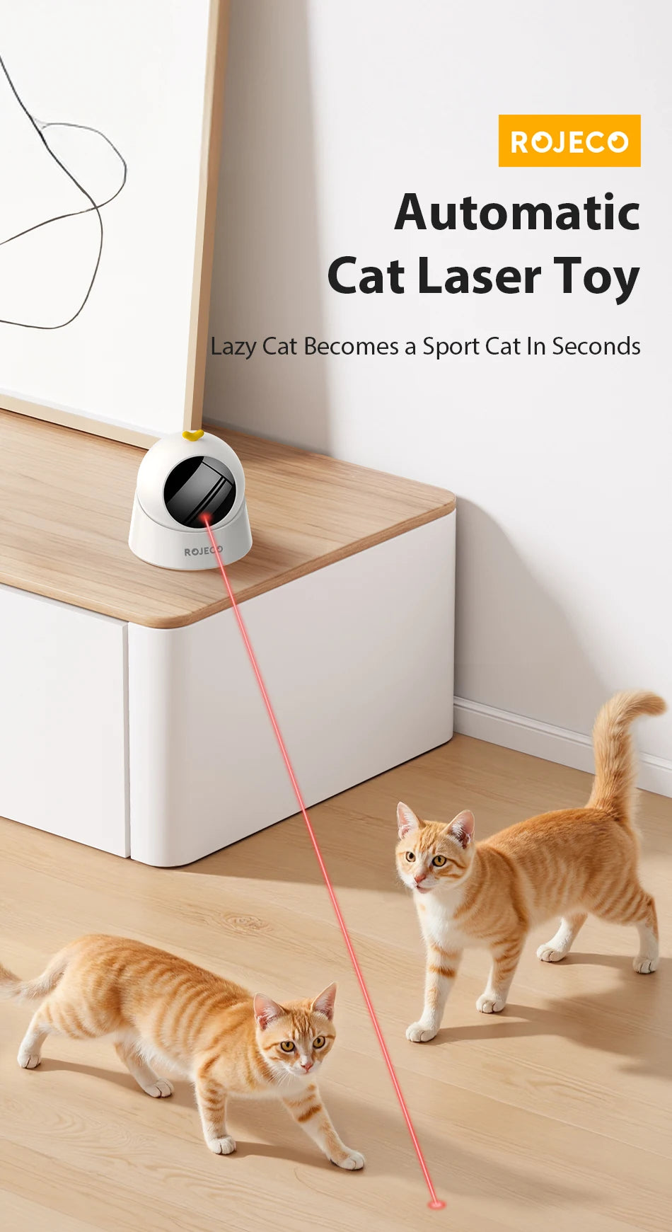Automatic 360° Cat Laser Toy — Interactive Electric Teaser for Indoor Cats