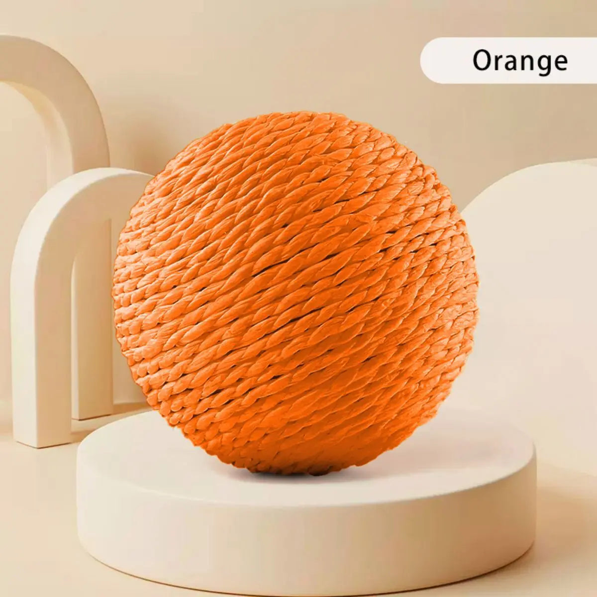 Sisal Cat Scratching Ball Toy with Bell — 10cm