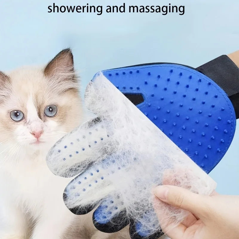 Pet Grooming Gloves — Silicone Deshedding & Massage Gloves for Dogs & Cats (2-Pack)