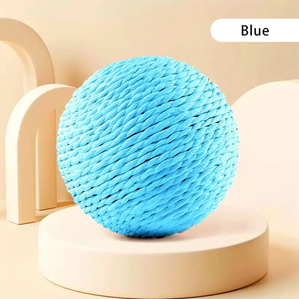 Sisal Cat Scratching Ball Toy with Bell — 10cm