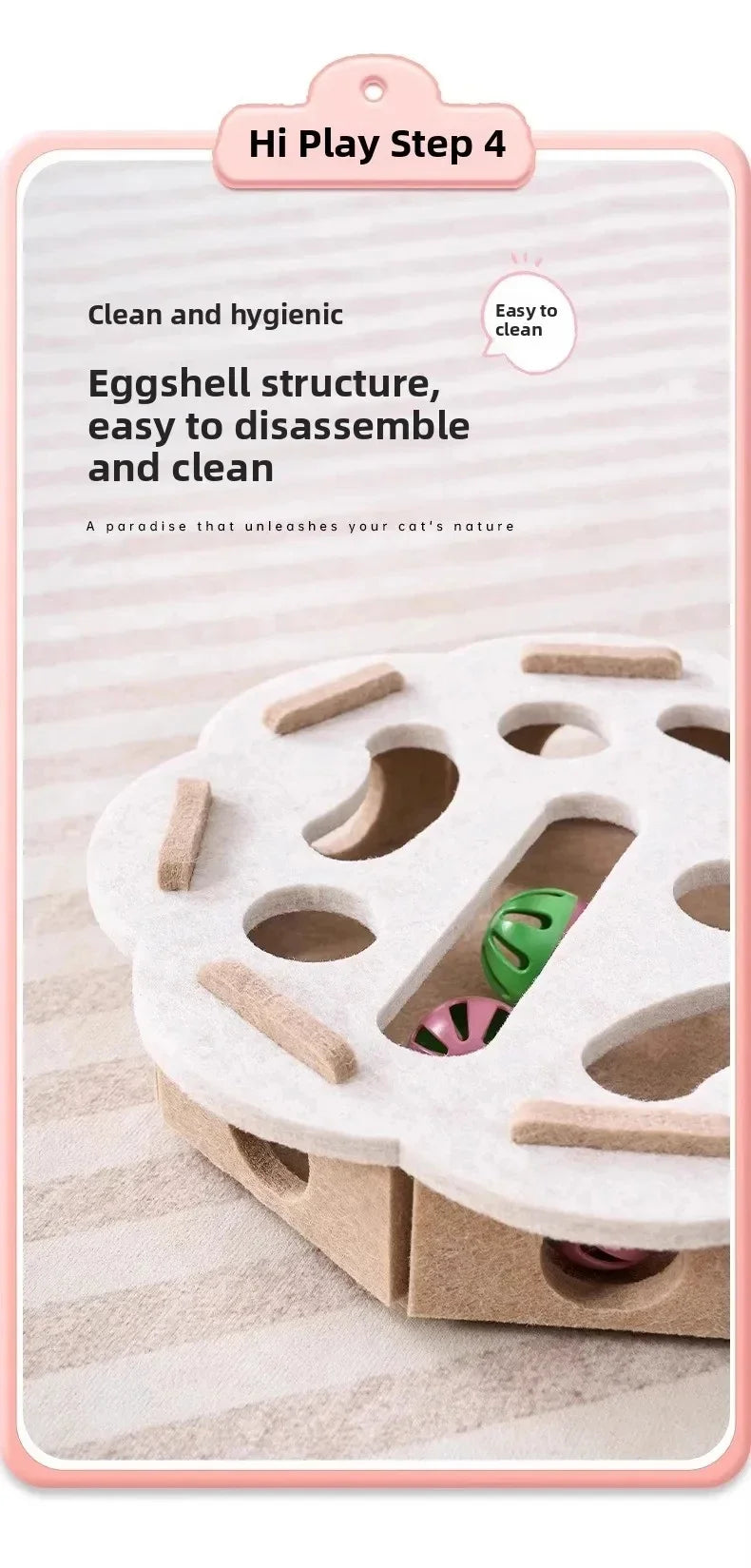 Cat Puzzle Toy — Felt Ball Hunting Box for Indoor Cats