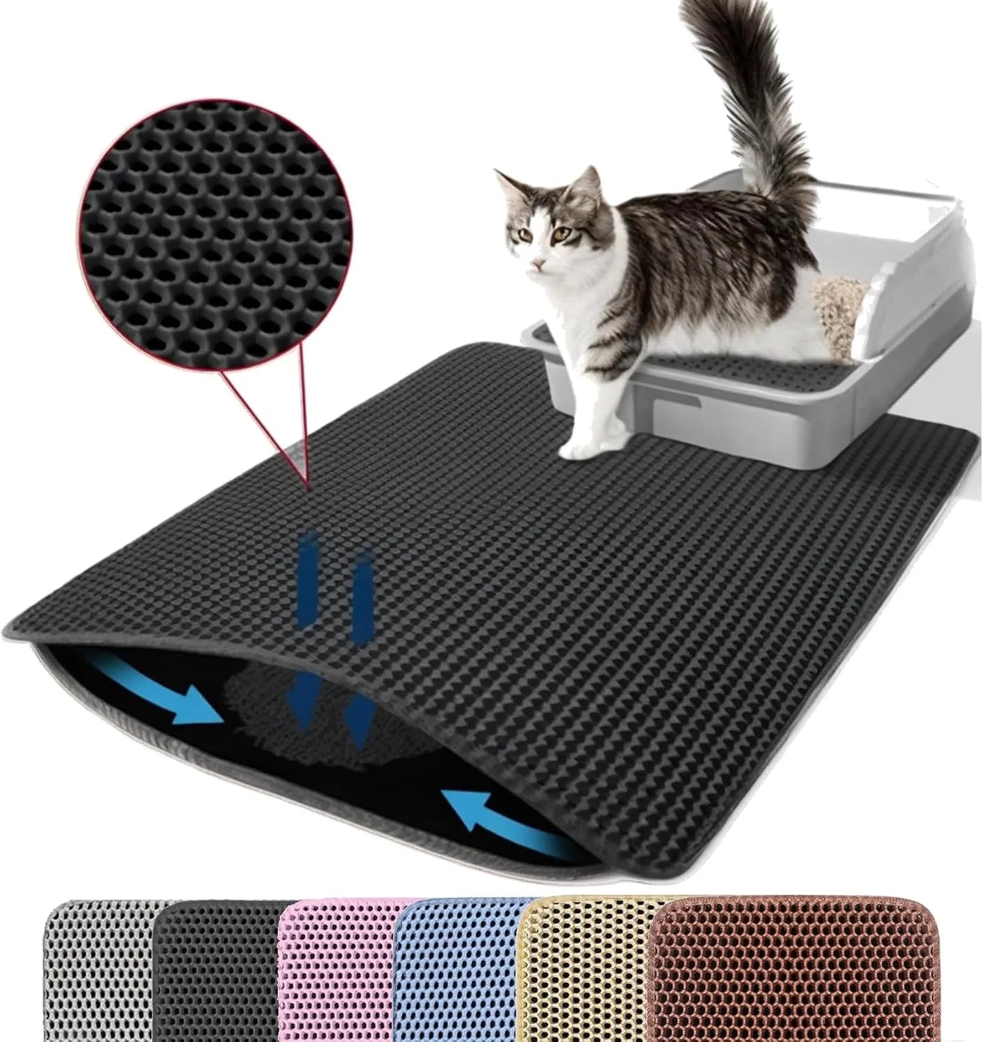 Double-Layer Cat Litter Mat — Waterproof, Washable & Non-Slip
