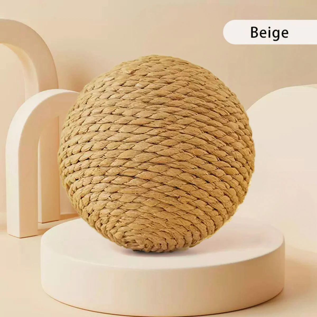Sisal Cat Scratching Ball Toy with Bell — 10cm