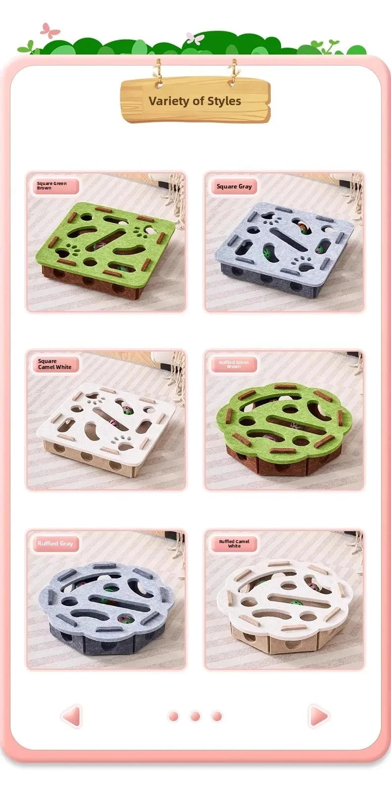 Cat Puzzle Toy — Felt Ball Hunting Box for Indoor Cats