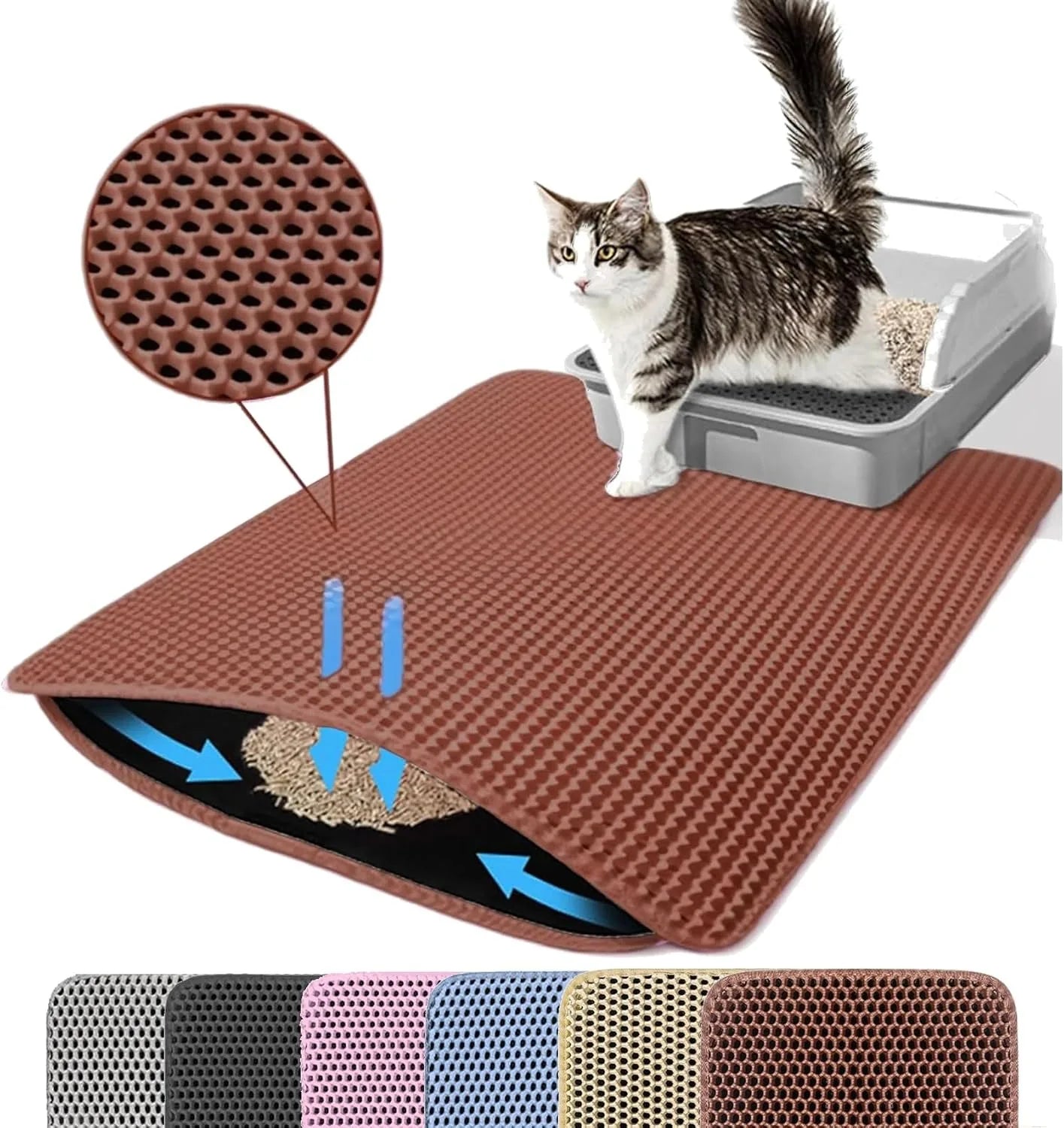 Double-Layer Cat Litter Mat — Waterproof, Washable & Non-Slip