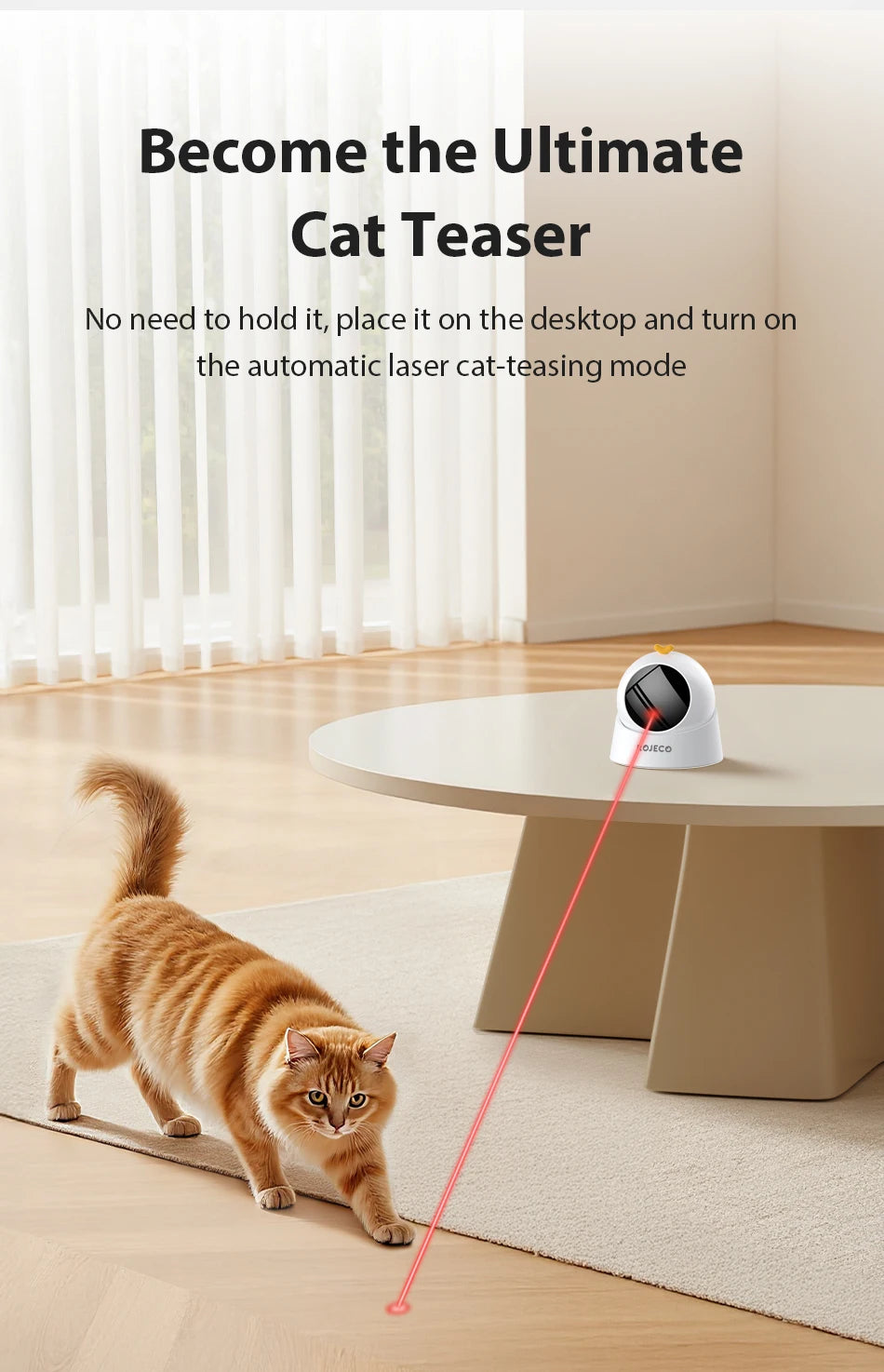 Automatic 360° Cat Laser Toy — Interactive Electric Teaser for Indoor Cats