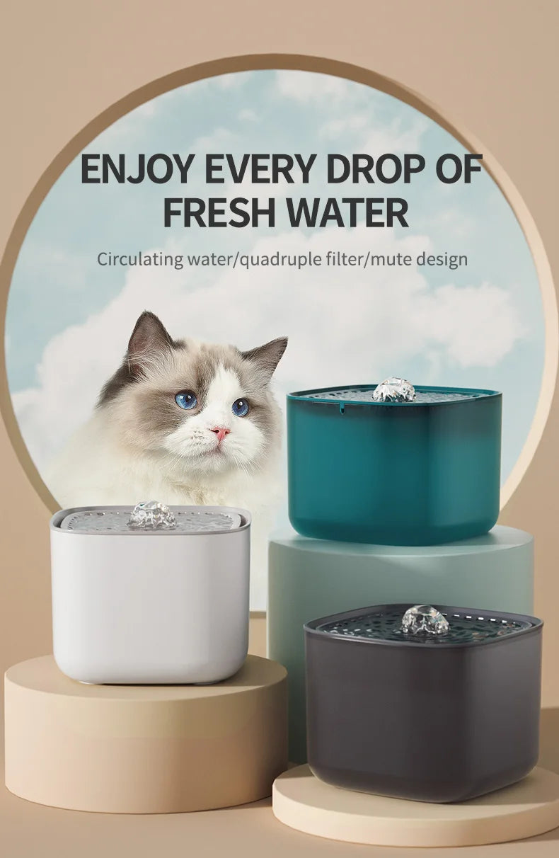 Self-Filtering Cat Water Fountain — 3L Silent USB Pet Dispenser