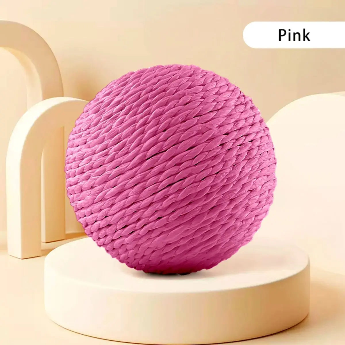 Sisal Cat Scratching Ball Toy with Bell — 10cm