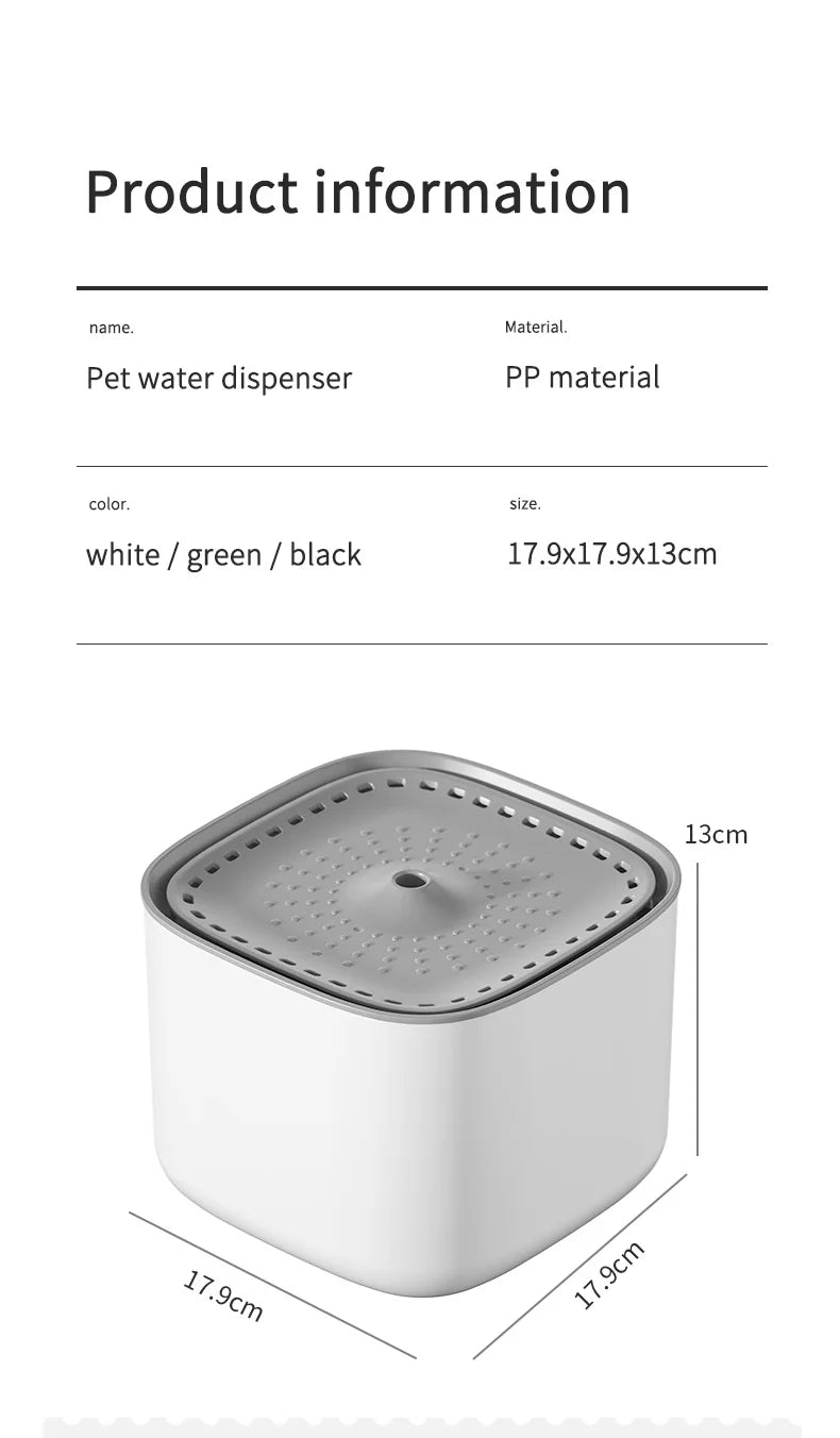 Self-Filtering Cat Water Fountain — 3L Silent USB Pet Dispenser
