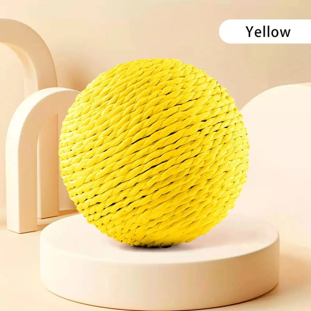 Sisal Cat Scratching Ball Toy with Bell — 10cm